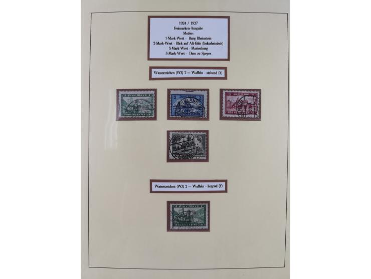1923/45, umfangreiche, in den Hauptnummern überkomplette gestempelte Sammlung inkl. Dienstmarken mit einigen Besonderheiten. 