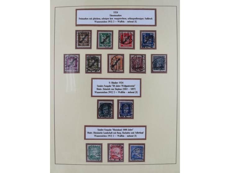 1923/45, umfangreiche, in den Hauptnummern überkomplette gestempelte Sammlung inkl. Dienstmarken mit einigen Besonderheiten. 