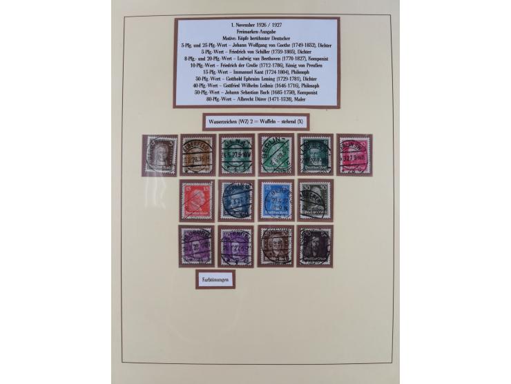 1923/45, umfangreiche, in den Hauptnummern überkomplette gestempelte Sammlung inkl. Dienstmarken mit einigen Besonderheiten. 