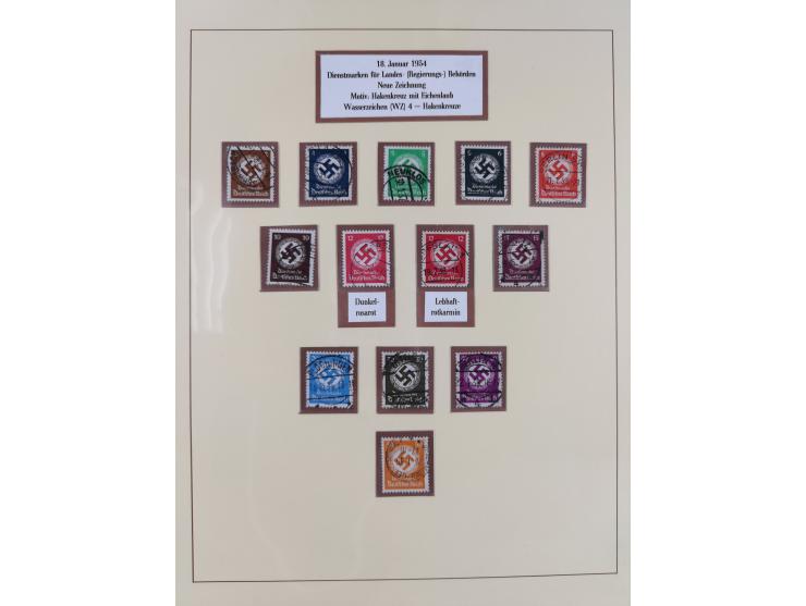 1923/45, umfangreiche, in den Hauptnummern überkomplette gestempelte Sammlung inkl. Dienstmarken mit einigen Besonderheiten. 