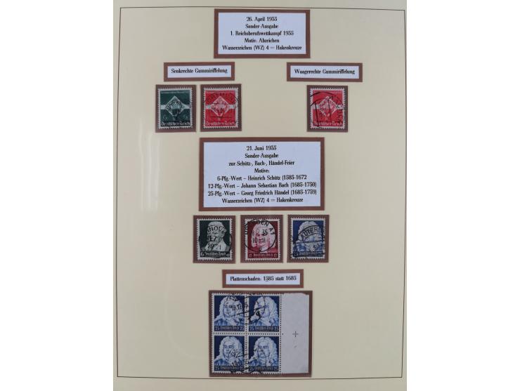 1923/45, umfangreiche, in den Hauptnummern überkomplette gestempelte Sammlung inkl. Dienstmarken mit einigen Besonderheiten. 