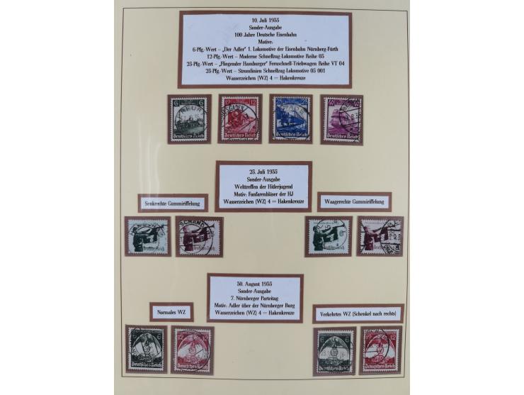 1923/45, umfangreiche, in den Hauptnummern überkomplette gestempelte Sammlung inkl. Dienstmarken mit einigen Besonderheiten. 