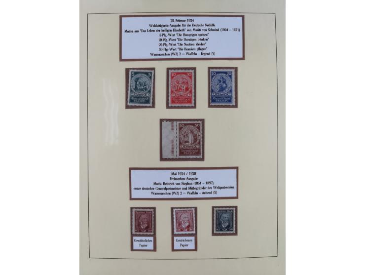1923/45, in den Hauptnummern überkomplette, meist postfrische Sammlung inkl. Dienstmarken mit einigen Besonderheiten inkl. Wa