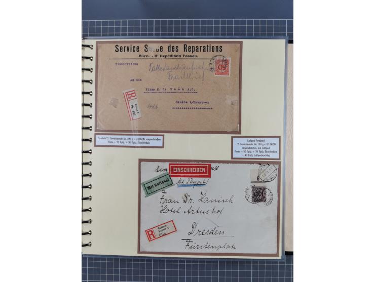 1923/45, umfangreiche Sammlung mit über 1000 Briefen und Karten mit besseren EF- und Mehrfachfrankaturen, vielen R-Briefen, v