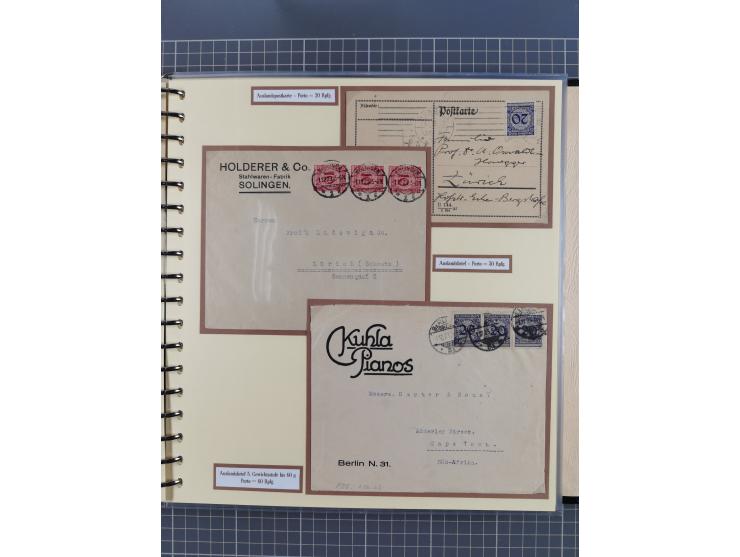 1923/45, umfangreiche Sammlung mit über 1000 Briefen und Karten mit besseren EF- und Mehrfachfrankaturen, vielen R-Briefen, v