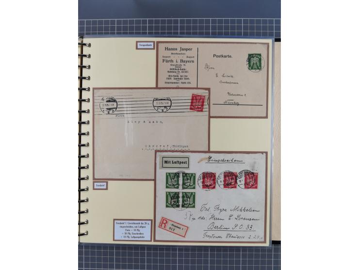 1923/45, umfangreiche Sammlung mit über 1000 Briefen und Karten mit besseren EF- und Mehrfachfrankaturen, vielen R-Briefen, v