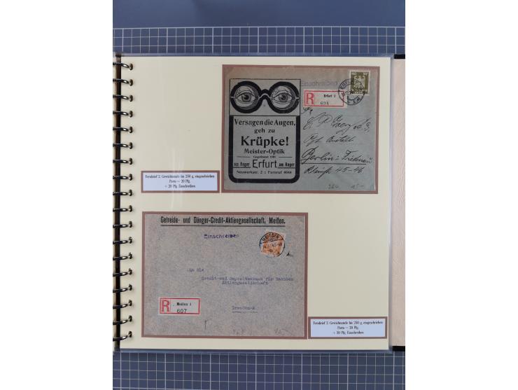 1923/45, umfangreiche Sammlung mit über 1000 Briefen und Karten mit besseren EF- und Mehrfachfrankaturen, vielen R-Briefen, v