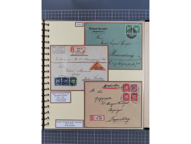 1923/45, umfangreiche Sammlung mit über 1000 Briefen und Karten mit besseren EF- und Mehrfachfrankaturen, vielen R-Briefen, v