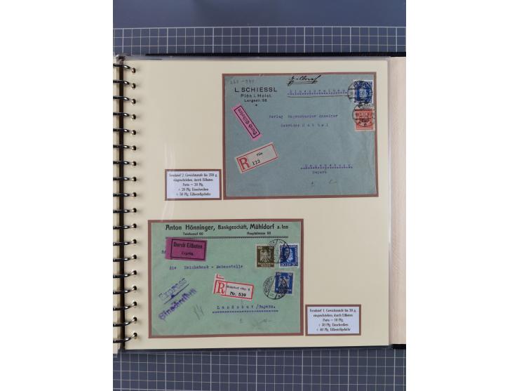 1923/45, umfangreiche Sammlung mit über 1000 Briefen und Karten mit besseren EF- und Mehrfachfrankaturen, vielen R-Briefen, v