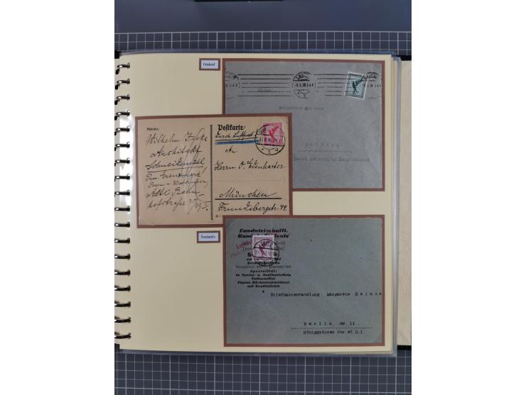 1923/45, umfangreiche Sammlung mit über 1000 Briefen und Karten mit besseren EF- und Mehrfachfrankaturen, vielen R-Briefen, v