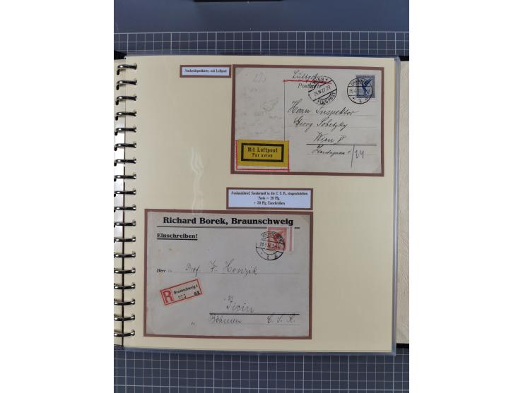 1923/45, umfangreiche Sammlung mit über 1000 Briefen und Karten mit besseren EF- und Mehrfachfrankaturen, vielen R-Briefen, v