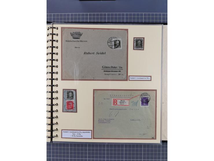 1923/45, umfangreiche Sammlung mit über 1000 Briefen und Karten mit besseren EF- und Mehrfachfrankaturen, vielen R-Briefen, v