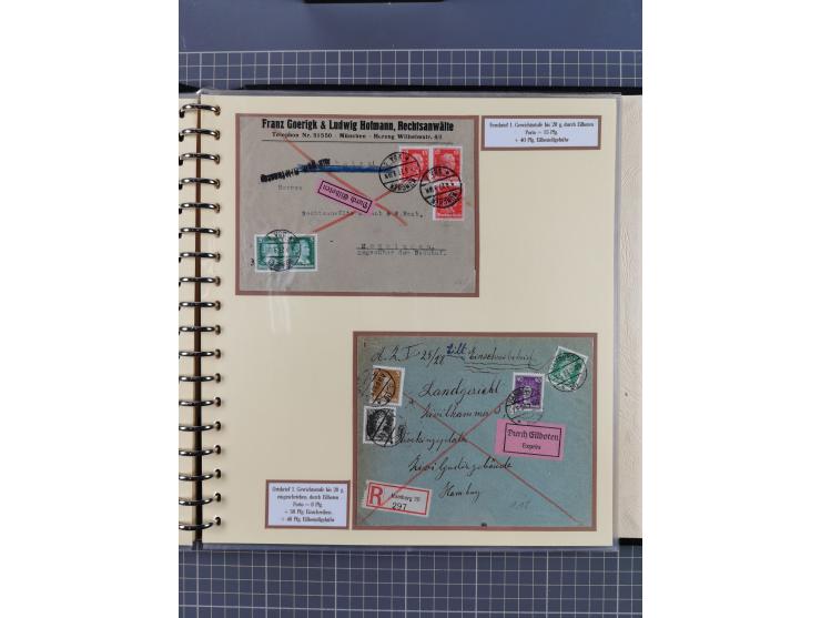 1923/45, umfangreiche Sammlung mit über 1000 Briefen und Karten mit besseren EF- und Mehrfachfrankaturen, vielen R-Briefen, v