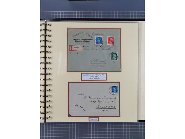 1923/45, umfangreiche Sammlung mit über 1000 Briefen und Karten mit besseren EF- und Mehrfachfrankaturen, vielen R-Briefen, v