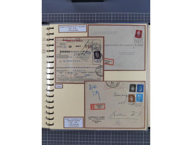 1923/45, umfangreiche Sammlung mit über 1000 Briefen und Karten mit besseren EF- und Mehrfachfrankaturen, vielen R-Briefen, v