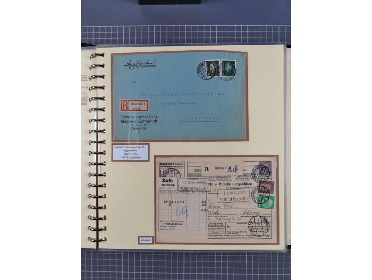 1923/45, umfangreiche Sammlung mit über 1000 Briefen und Karten mit besseren EF- und Mehrfachfrankaturen, vielen R-Briefen, v