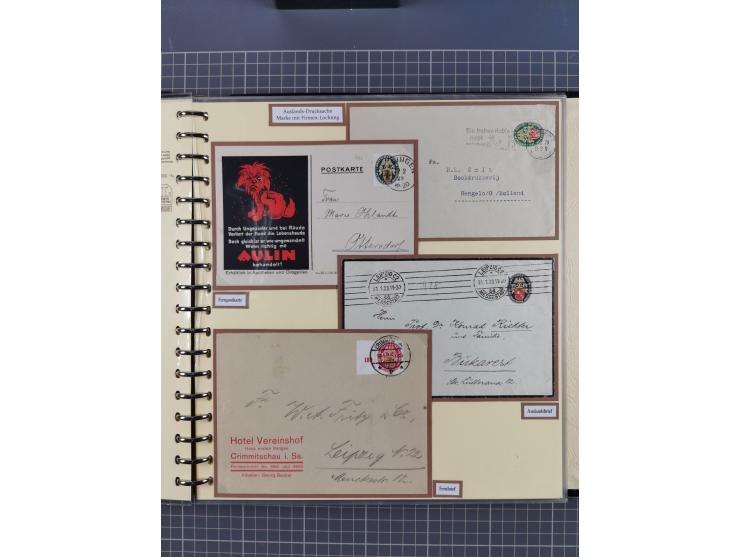 1923/45, umfangreiche Sammlung mit über 1000 Briefen und Karten mit besseren EF- und Mehrfachfrankaturen, vielen R-Briefen, v