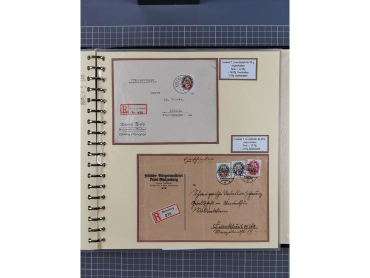 1923/45, umfangreiche Sammlung mit über 1000 Briefen und Karten mit besseren EF- und Mehrfachfrankaturen, vielen R-Briefen, v