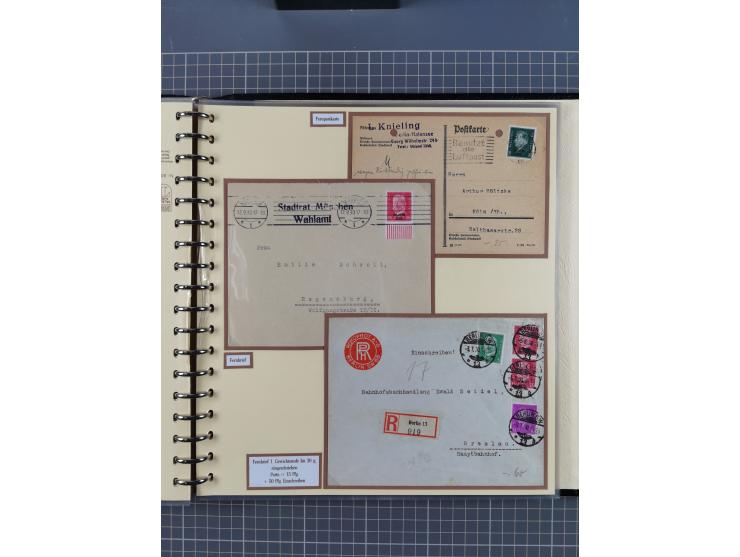 1923/45, umfangreiche Sammlung mit über 1000 Briefen und Karten mit besseren EF- und Mehrfachfrankaturen, vielen R-Briefen, v