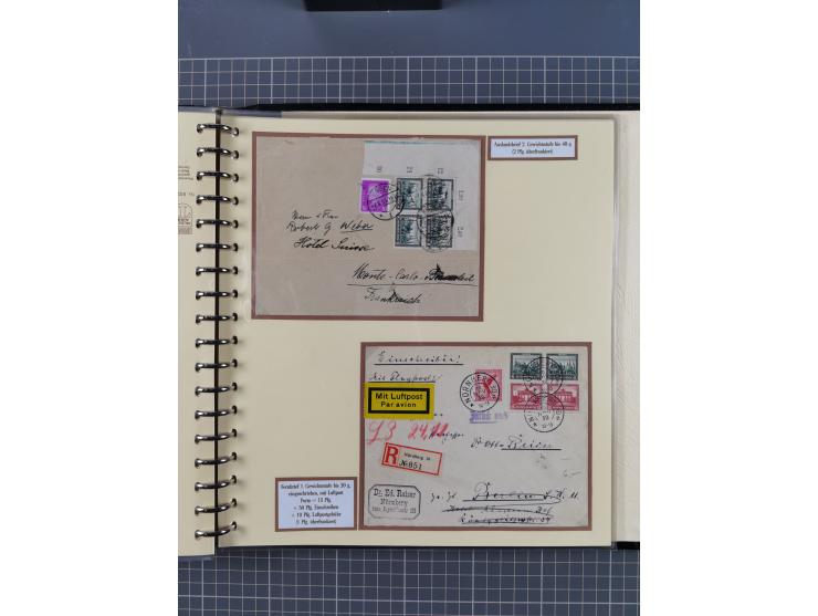 1923/45, umfangreiche Sammlung mit über 1000 Briefen und Karten mit besseren EF- und Mehrfachfrankaturen, vielen R-Briefen, v
