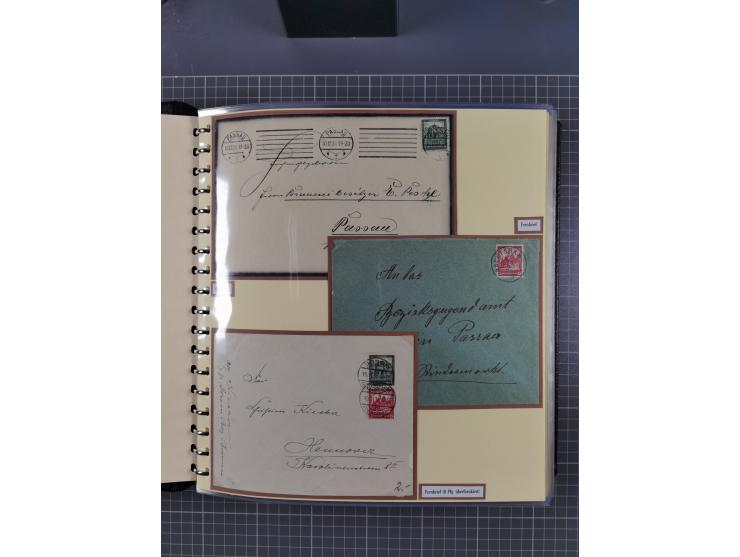 1923/45, umfangreiche Sammlung mit über 1000 Briefen und Karten mit besseren EF- und Mehrfachfrankaturen, vielen R-Briefen, v