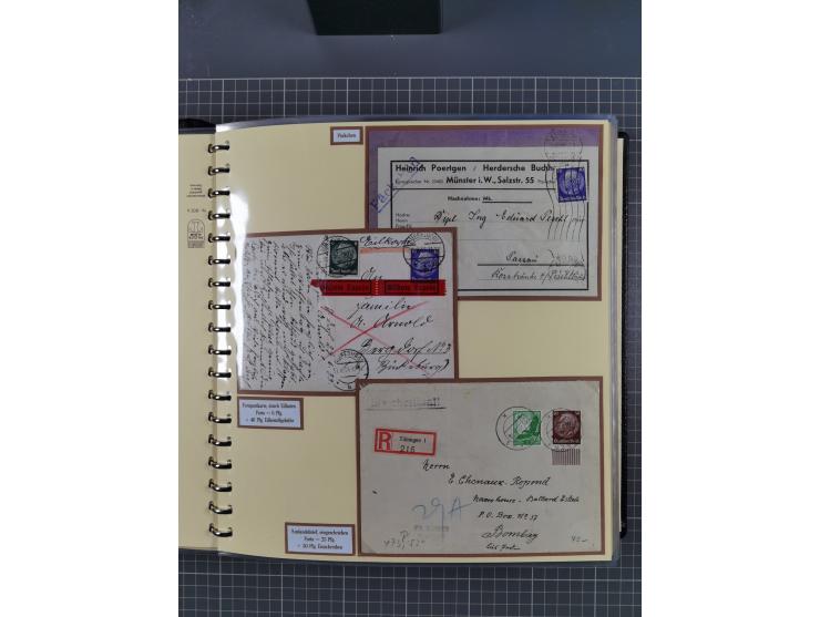 1923/45, umfangreiche Sammlung mit über 1000 Briefen und Karten mit besseren EF- und Mehrfachfrankaturen, vielen R-Briefen, v