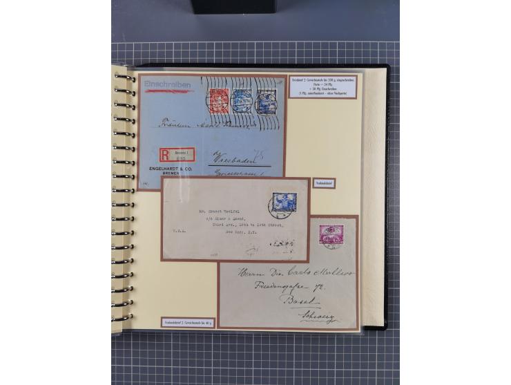 1923/45, umfangreiche Sammlung mit über 1000 Briefen und Karten mit besseren EF- und Mehrfachfrankaturen, vielen R-Briefen, v