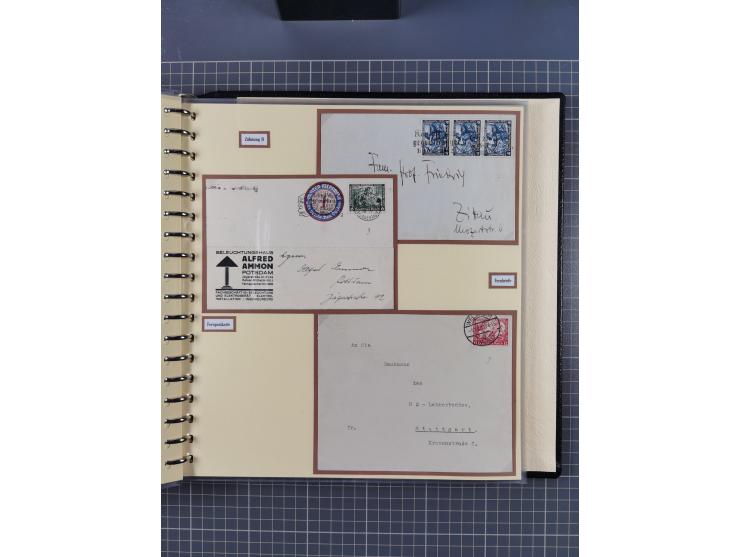 1923/45, umfangreiche Sammlung mit über 1000 Briefen und Karten mit besseren EF- und Mehrfachfrankaturen, vielen R-Briefen, v