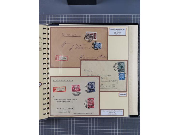1923/45, umfangreiche Sammlung mit über 1000 Briefen und Karten mit besseren EF- und Mehrfachfrankaturen, vielen R-Briefen, v