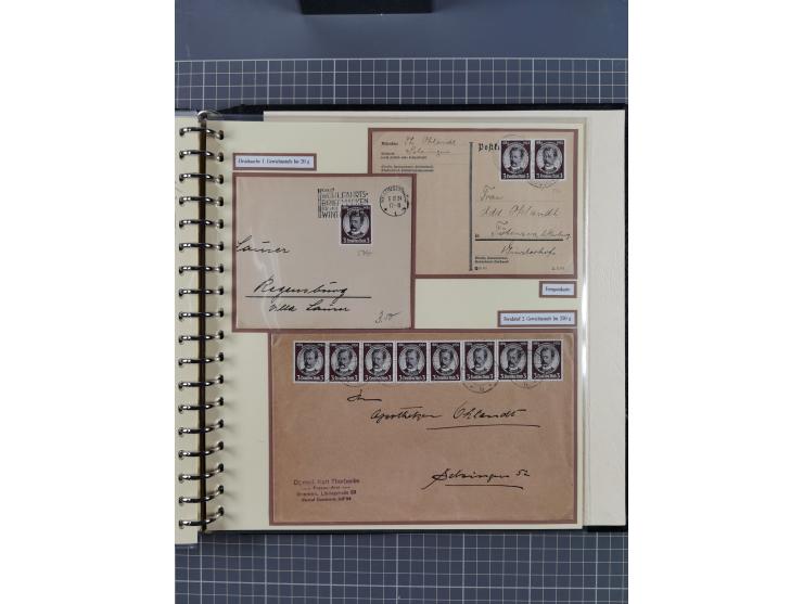 1923/45, umfangreiche Sammlung mit über 1000 Briefen und Karten mit besseren EF- und Mehrfachfrankaturen, vielen R-Briefen, v