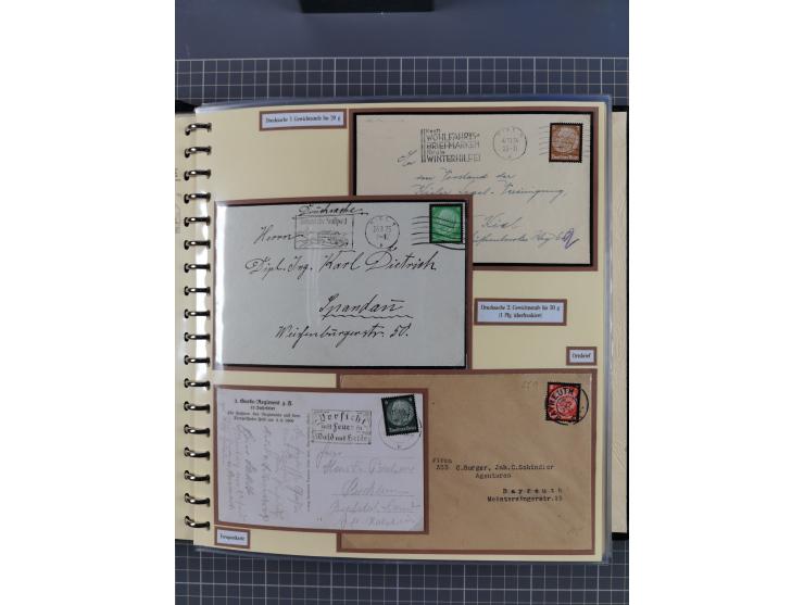1923/45, umfangreiche Sammlung mit über 1000 Briefen und Karten mit besseren EF- und Mehrfachfrankaturen, vielen R-Briefen, v