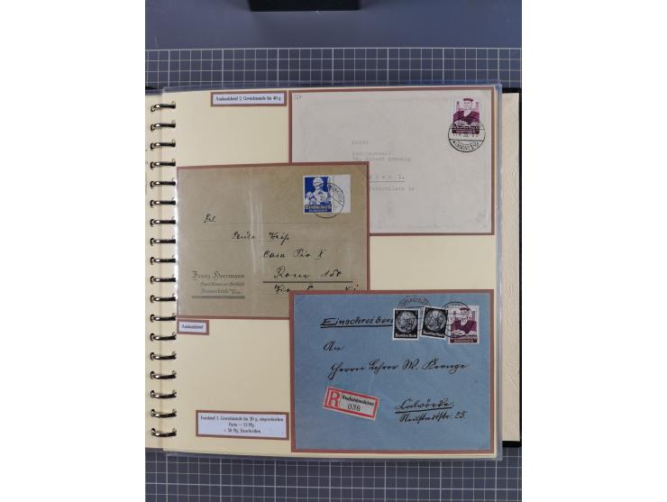 1923/45, umfangreiche Sammlung mit über 1000 Briefen und Karten mit besseren EF- und Mehrfachfrankaturen, vielen R-Briefen, v