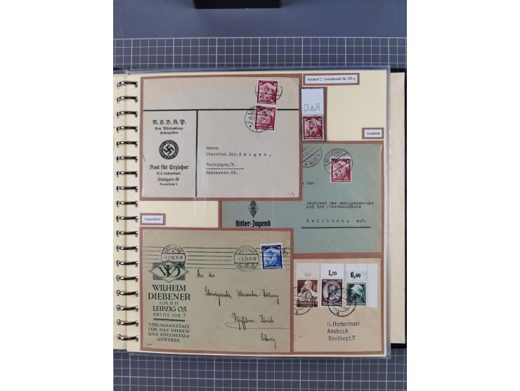 1923/45, umfangreiche Sammlung mit über 1000 Briefen und Karten mit besseren EF- und Mehrfachfrankaturen, vielen R-Briefen, v