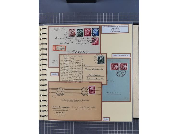 1923/45, umfangreiche Sammlung mit über 1000 Briefen und Karten mit besseren EF- und Mehrfachfrankaturen, vielen R-Briefen, v