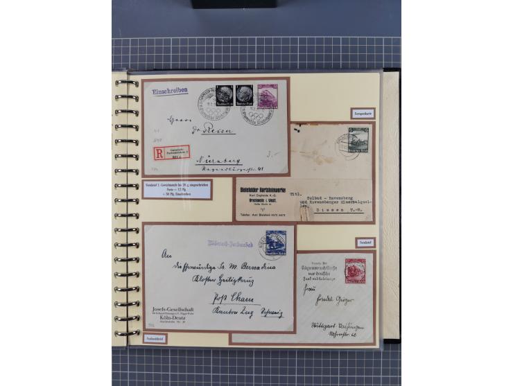1923/45, umfangreiche Sammlung mit über 1000 Briefen und Karten mit besseren EF- und Mehrfachfrankaturen, vielen R-Briefen, v