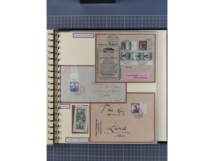 1923/45, umfangreiche Sammlung mit über 1000 Briefen und Karten mit besseren EF- und Mehrfachfrankaturen, vielen R-Briefen, v