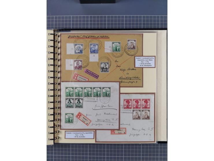 1923/45, umfangreiche Sammlung mit über 1000 Briefen und Karten mit besseren EF- und Mehrfachfrankaturen, vielen R-Briefen, v