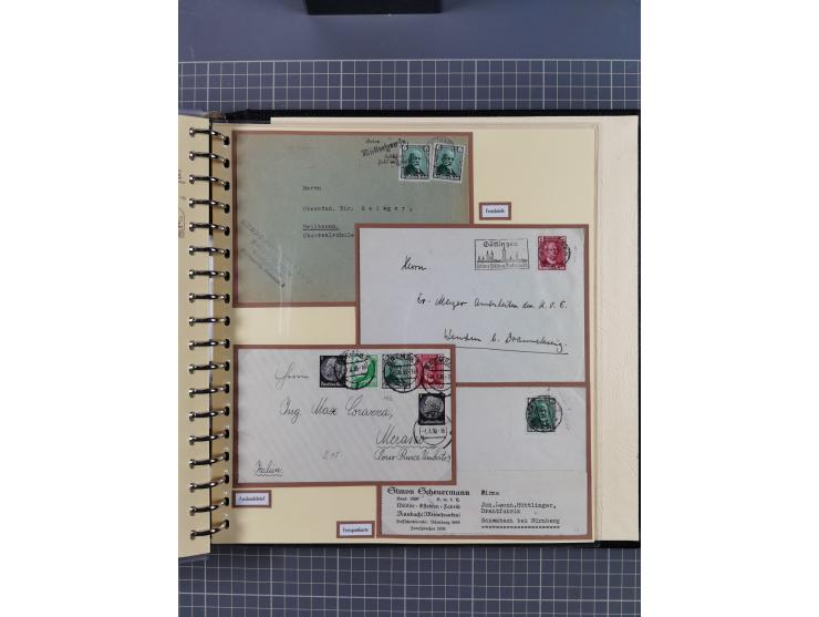 1923/45, umfangreiche Sammlung mit über 1000 Briefen und Karten mit besseren EF- und Mehrfachfrankaturen, vielen R-Briefen, v