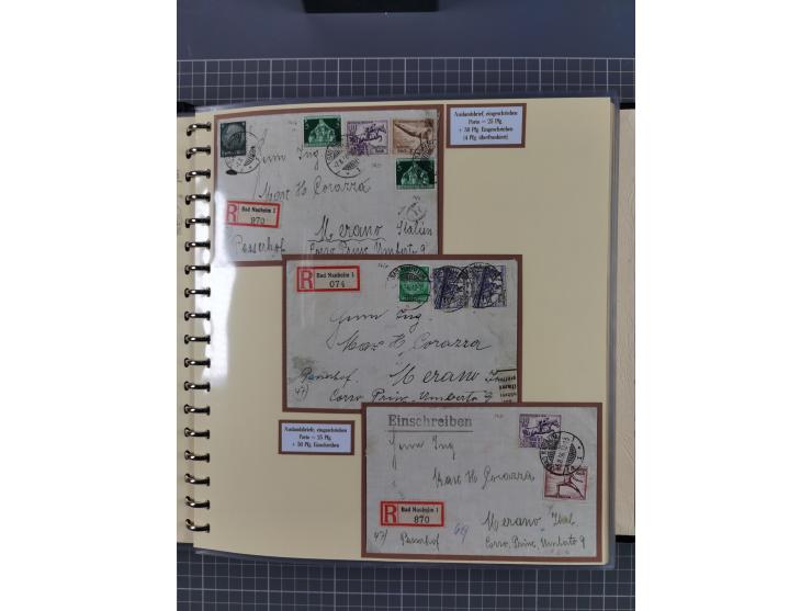 1923/45, umfangreiche Sammlung mit über 1000 Briefen und Karten mit besseren EF- und Mehrfachfrankaturen, vielen R-Briefen, v