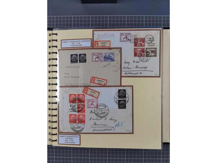 1923/45, umfangreiche Sammlung mit über 1000 Briefen und Karten mit besseren EF- und Mehrfachfrankaturen, vielen R-Briefen, v