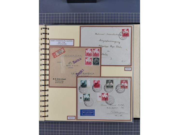 1923/45, umfangreiche Sammlung mit über 1000 Briefen und Karten mit besseren EF- und Mehrfachfrankaturen, vielen R-Briefen, v