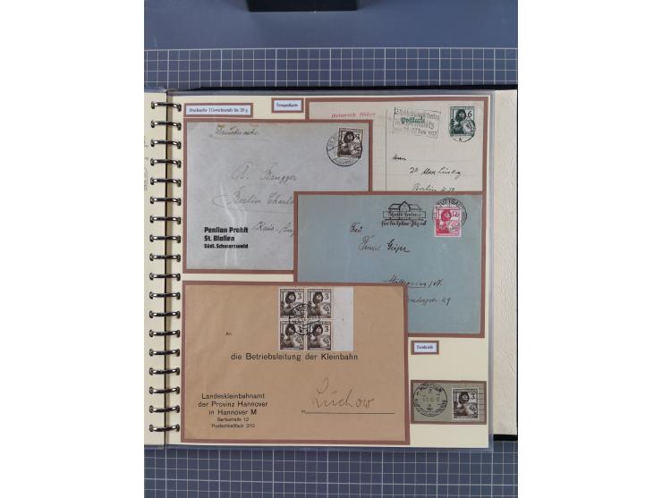 1923/45, umfangreiche Sammlung mit über 1000 Briefen und Karten mit besseren EF- und Mehrfachfrankaturen, vielen R-Briefen, v