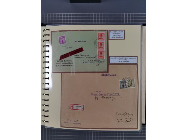 1923/45, umfangreiche Sammlung mit über 1000 Briefen und Karten mit besseren EF- und Mehrfachfrankaturen, vielen R-Briefen, v