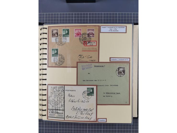 1923/45, umfangreiche Sammlung mit über 1000 Briefen und Karten mit besseren EF- und Mehrfachfrankaturen, vielen R-Briefen, v