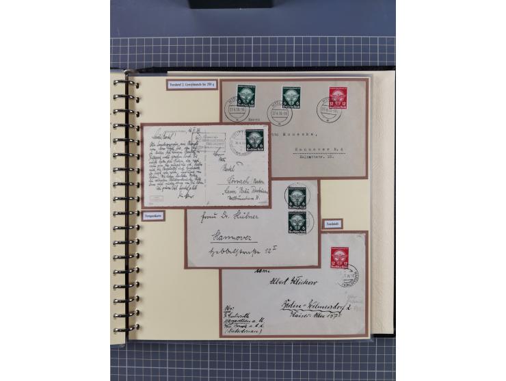 1923/45, umfangreiche Sammlung mit über 1000 Briefen und Karten mit besseren EF- und Mehrfachfrankaturen, vielen R-Briefen, v