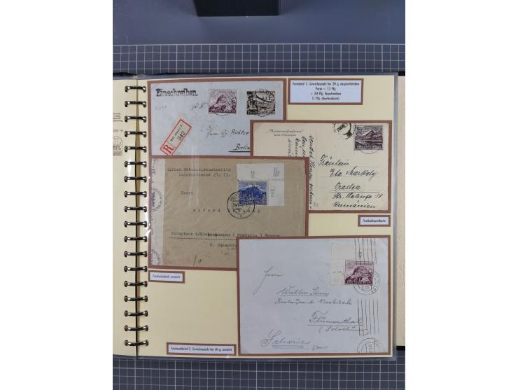 1923/45, umfangreiche Sammlung mit über 1000 Briefen und Karten mit besseren EF- und Mehrfachfrankaturen, vielen R-Briefen, v