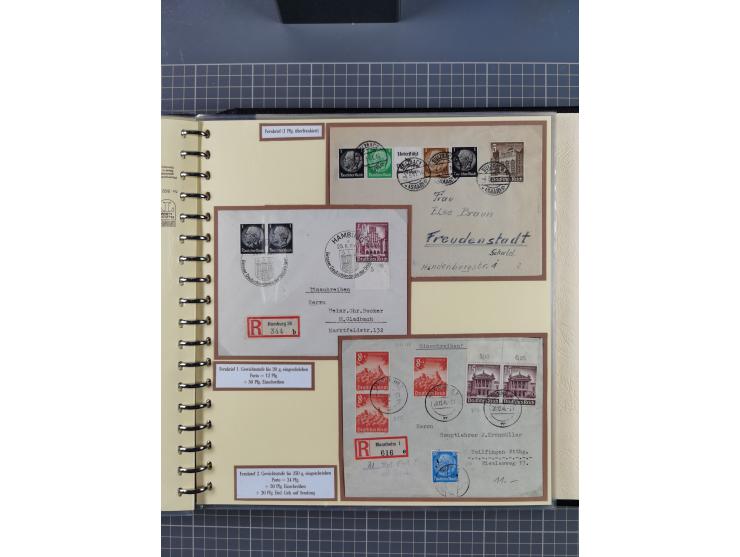 1923/45, umfangreiche Sammlung mit über 1000 Briefen und Karten mit besseren EF- und Mehrfachfrankaturen, vielen R-Briefen, v