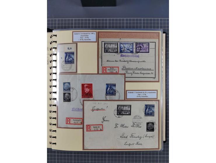 1923/45, umfangreiche Sammlung mit über 1000 Briefen und Karten mit besseren EF- und Mehrfachfrankaturen, vielen R-Briefen, v