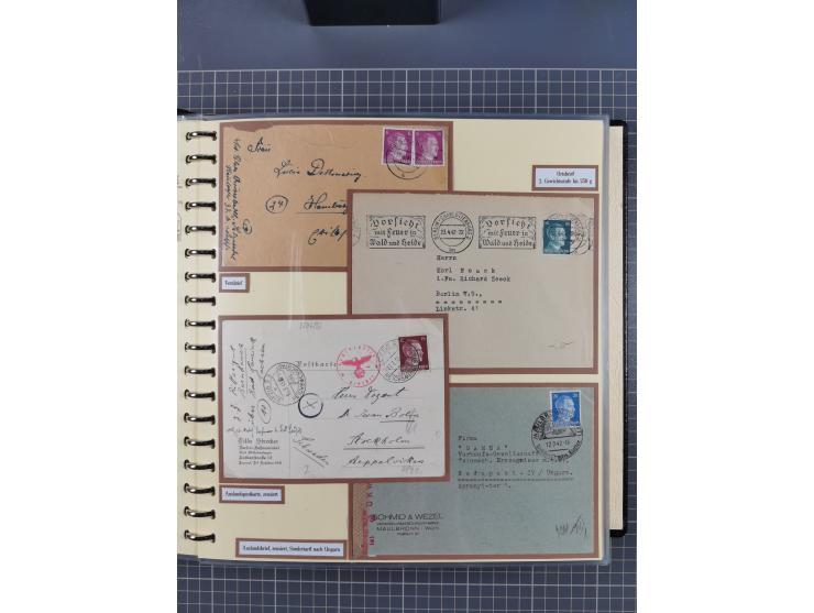 1923/45, umfangreiche Sammlung mit über 1000 Briefen und Karten mit besseren EF- und Mehrfachfrankaturen, vielen R-Briefen, v