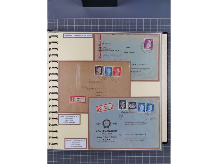 1923/45, umfangreiche Sammlung mit über 1000 Briefen und Karten mit besseren EF- und Mehrfachfrankaturen, vielen R-Briefen, v